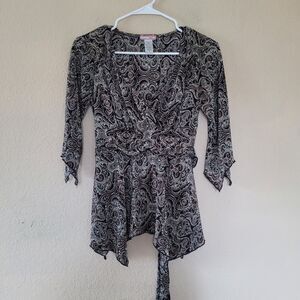 Vtg Y2K Babydoll Top Tunic Womens Size Small Paisley Fairy Whimsigoth Romantic
